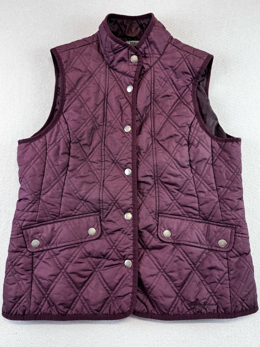 Eddie Bauer Quilted Sleeveless Vest -‎ Plum